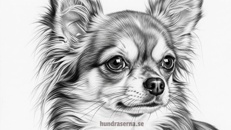 Illustrationa av en Chihuahua, Långhårig